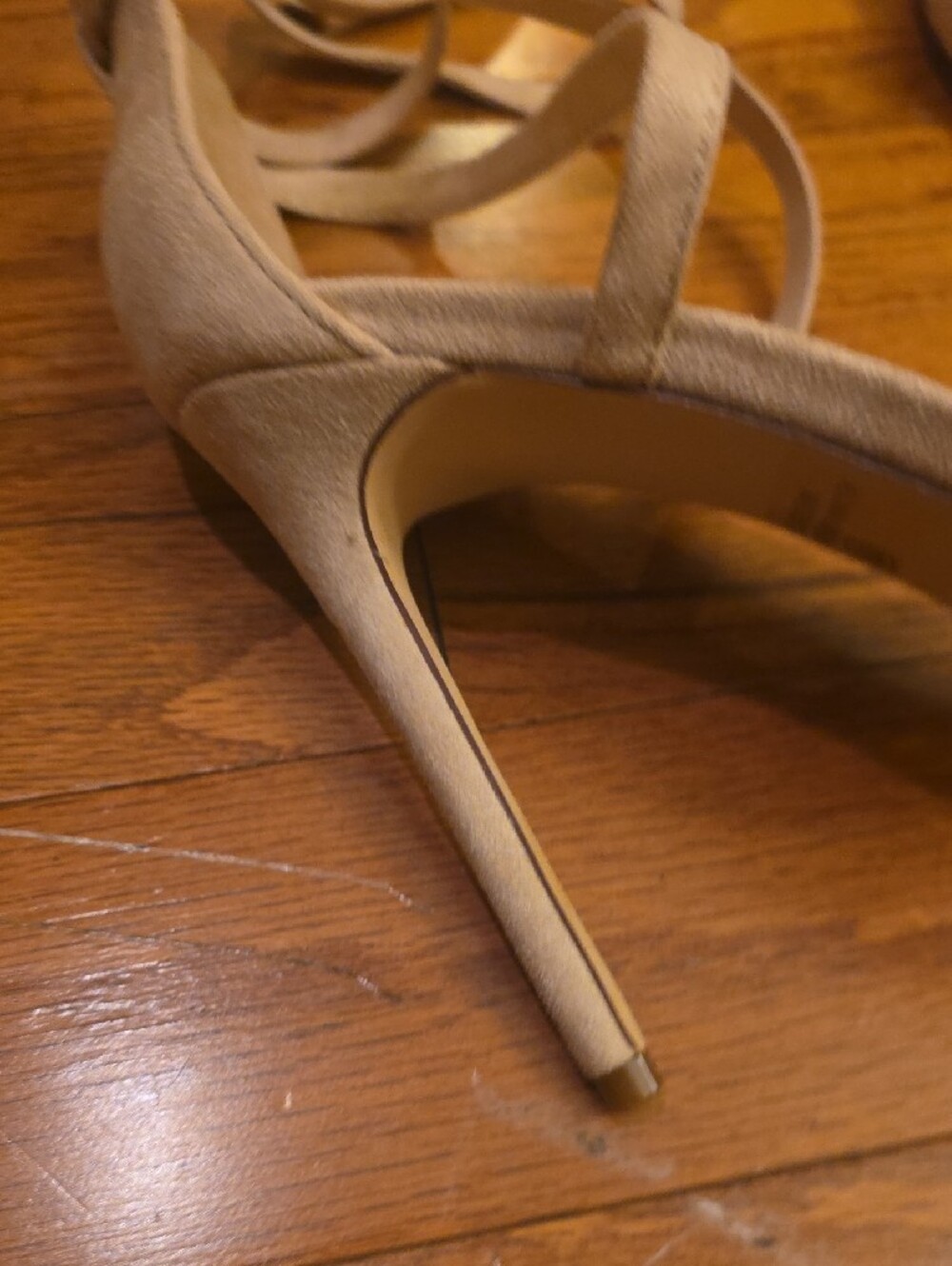 Lilliana Nude Lace-Up Ankle Wrap Sandals - Sz 10 - Picture 3 of 9
